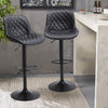 2pcs PU Leather Padded Bar Stool Gas Lift Swivel Barstool Club Kitchen Pub Cafe
