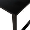 Black Glass Coffee Table Top Metal Legs End Side Table Living Room Rectangle