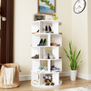 5 Tiers Rotatable Round Shoe Rack for Living Room,White