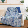 3 Piece Patchwork Bedspread Quilte Set Bedding Throw Rugs Pillowcase Double Size