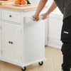 Portable Kitchen Storage Trolley Cart Cupboard Rolling Wheels Shelves 2 Drawers