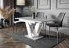 Grey White Dining Kitchen Table Extending 120 160cm V Leg Concrete 6 8 Masy