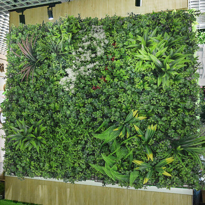 100cm Artificial Grass Panel Mat Background Wall Fake Lawn Topiary Plant Decor
