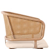 Modern Dining Chairs Set of 2 with Rattan Backrest & Upholstered PU Padded Seat