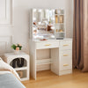 Dressing Table with Golden Handle 4 big Drawers and sliding Mirrow Makeup Desk