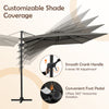 Heavy-Duty Sun Shade Outdoor Offset Hanging Umbrella w/ 360° Rotation-Grey