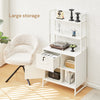 White Multifunctional Bookshelf Storage Cabinet Bookcase 2 Shelves & Cupboard