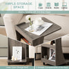 C-Shaped End Table Mobile Sofa Side Table Coffee Laptop Table-Grey