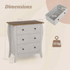 77cm Farmhouse Chest of Drawers Storage Organizer w/ Anti-tipping Kit-Grey