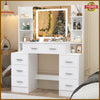 Dressing Table with LED Mirror Modern Makeup Desk Vanity Table Set +Drawer White