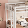 Triple Bunk Bed 4ft6 Double Kids Pine Wooden Bed Frame in White w/ 70x140 cm Bed