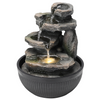 Indoor Desktop Cascading Stone Water Feature Fountain with LED Lights Home Decor
