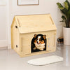 Large Wood Dog Kennel House Cage Crate In/Outdoor Shelter Pet Hutches Iron Door