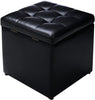 Faux Leather Ottoman, Pouffe Storage Toy Box with Hinge Top Bench Seater Stool