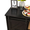 Sliding Barn Door Sideboard Storage Cabinet Coffee Bar TV Stand Farmhouse Style