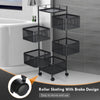 6 Tier Kitchen Rotating Storage Trolley Cart Utility Vegetable Mobile Shelf Rnjg