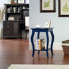 2pcs Accent Table End Table with Curved Legs 2-Tier Open Storage Shelves-Blue