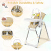 4-in-1 Baby High Chair Adjustable Foldable Feeding Chair w/Removable Cushion