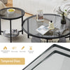 Round Coffee Table Set of 2 for Living Room Black Stacking Nesting Table