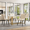 Dining Table Golden Metal Legs Kitchen Table White Marble Effect Top 140 x 80 cm