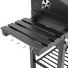 Large Outdoor Barbecue Trolley Garden BBQ Smoker Charcoal Grill Shelf w/ Wheels