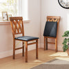 Folding Wooden Dining Chair Set of 2 Kitchen Armless Chairs Walnut