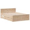 Bed Frame without with Headboard 140x190 Solid Wood Pine G7L6