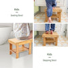 Bamboo Small Stool for Kids or Adults Foot Rest Shaving Step Stool with Storage