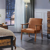 Yaheetech Armchair Sofa Accent PU Leather Chair Retro Lounge Chair
