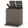 Outdoor Double Bin Trash Can 235L Large Capacity Waste Bin w/ Liquid Tray