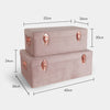 Beautify Storage Trunks Set of 2 Chests Velvet Pink Rose Gold Case Box Organiser