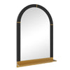 Bathroom Mirror Metal Shelf Wood Frame Mirror Wall Mounted With Cosmetics Shelf