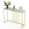 Glam Rectangle Real Marble Console Table Lounge Porch Sofa Side Table Standing