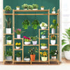 9-Tier Bamboo Plant Holder Stand Plant Shelf Storage Organizer Display Rack
