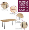 Dining Table, Live Edge Effect Top Kitchen Table, 1.6m Wooden Table, Metal Legs