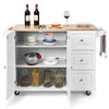 Rolling Kitchen Island Cart Large Storage Trolley Cabinet Extendable Countertop