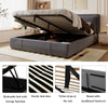 Ottoman Storage Bed Frame 4ft6 Double Bed with Headboard Velvet Fabric Grey