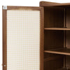 Large Free Stand 4 Door Shoe Cabinet Storage Cupboard Footwear Stand Rack Rattan