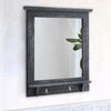 Carved Garden Mirror Wall Mounted Wooden Frame Outdoor Indoor Wood Grain Decor