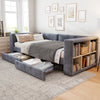 Upholstered Bed 3ft Single Daybed Sofa Bed w/ Side Storage Compartment 2 Drawers