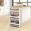 3-tier Slim Storage Cart Narrow Rolling Kitchen Serving Cart w/ Open Shelves