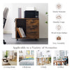 Brown Office Filing Cabinet File Drawers Wheels Mobile Printer Stand Wooden New
