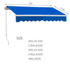 Retractable Manual Awning Canopy Garden Patio Sun Shade Shelter Porch Cover Blue