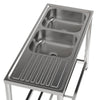 Commercial Catering Kitchen Table Sink Stainless Steel Double Bowl Drainer Unit
