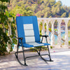 Foldable Padded Rocking Chair Oversized Garden Zero Gravity Seat with High Back