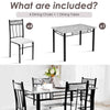 Chic Marble 5-piece Kitchen Dining Set Dining table w/Sponge Cushion Grey