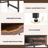 Computer Desk Drawer Adjustable Shelf Hooks Industrial Home Office Study Table