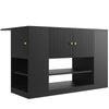 Kitchen Island Storage Cabinet w/Extendable Worktop, Drawers, Adjustable Shelves