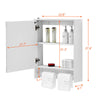Bathroom Cabinet With LED Light Mirror Storage Unit Touch Switch 2 Shelf Hanger