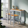 Solid Pine Wood Bar Dining Table and 2 Chairs Set Breakfast Kitchen Bistro Table